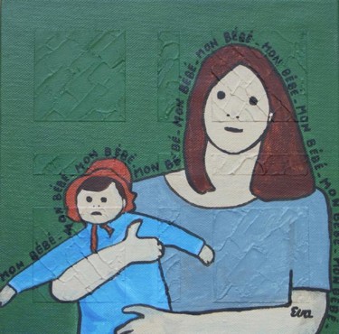 Collages titulada "Mon bébé" por Eva Rouwens, Obra de arte original