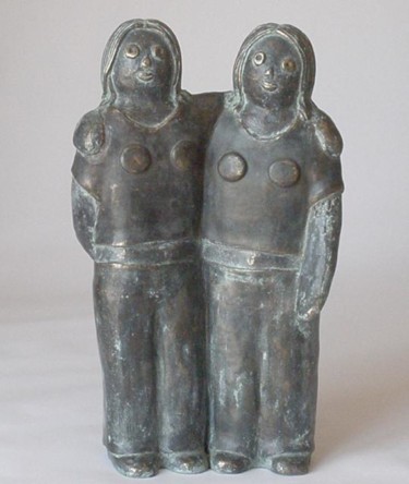 Sculpture intitulée "Les jumelles" par Eva Rouwens, Œuvre d'art originale, Bronze
