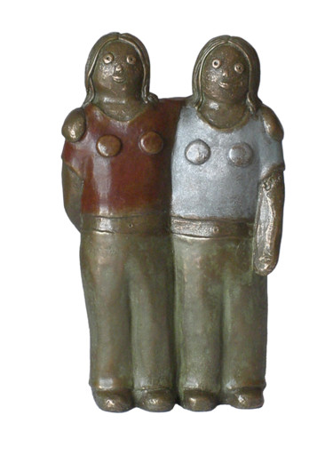 Sculpture titled "Les jumelles  - bro…" by Eva Rouwens, Original Artwork, Bronze