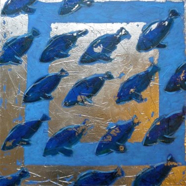 Collages intitolato "poissons" da Eva Rouwens, Opera d'arte originale