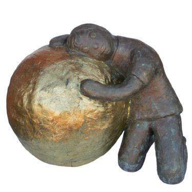 Skulptur mit dem Titel "Ma planète à moi" von Eva Rouwens, Original-Kunstwerk, Harz