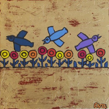 Collages getiteld "Grands oiseaux" door Eva Rouwens, Origineel Kunstwerk