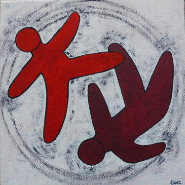 Painting titled "Capoeira" by Eva Rouwens, Original Artwork, Acrylic