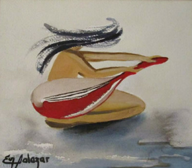 Peinture intitulée ""Silueta y Música (…" par Eva Salazar Castro, Œuvre d'art originale