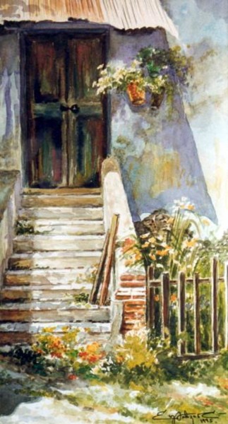 Pintura titulada "La casa de los past…" por Eva Salazar Castro, Obra de arte original, Oleo