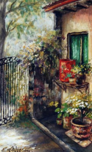 Peinture intitulée "Al pie de la ventana" par Eva Salazar Castro, Œuvre d'art originale, Acrylique