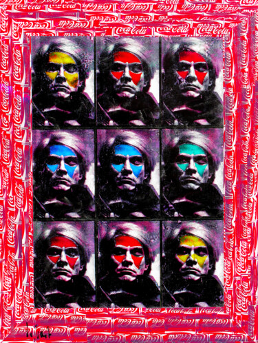 Цифровое искусство под названием "Andy Warhol" - Gilbert Le Vast, Подлинное произведение искусства, Фотомонтаж