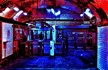 Fotografía titulada "métro parisien 10" por Gilbert Le Vast, Obra de arte original, Fotografía analógica Montado en Cartulina