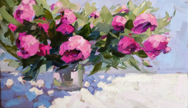 Картина под названием ""Садовые розы"" - Ekaterina Medvedok, Подлинное произведение искусства, Масло