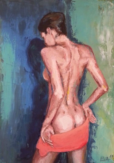 Painting titled "No clothes" by Evdokiya Hristova, Original Artwork, Oil