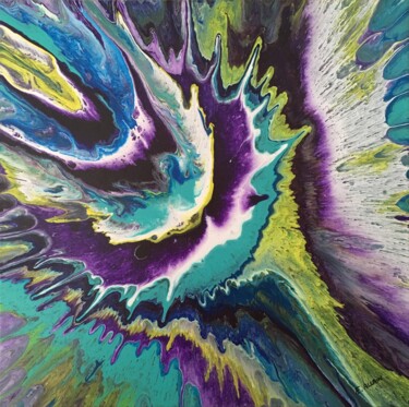 Painting titled "Eclosion" by Eve Allain, Original Artwork, Acrylic
