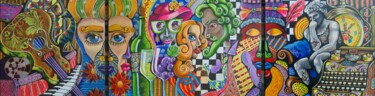 Schilderij getiteld "Modern life" door Eve Art, Origineel Kunstwerk, Acryl