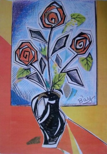 Painting titled "Roses" by Eve B'Ay, Original Artwork