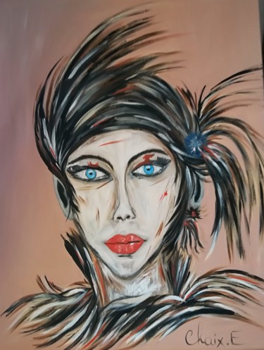 Painting titled "Marie Paon" by Eve, Original Artwork, Acrylic