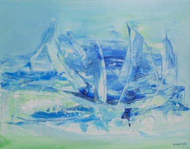 Painting titled "n-197-les-voiles.jpg" by Eve Charlouty, Original Artwork, Acrylic