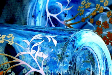Фотография под названием "BLUES IN A GLASS" - Eve Cloarec, Подлинное произведение искусства, Цифровая фотография