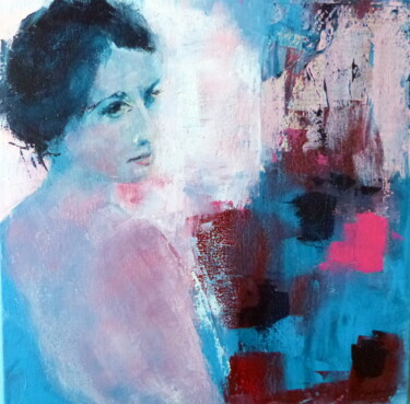 Painting titled "Bleue" by Eve Hernandez, Original Artwork, Acrylic