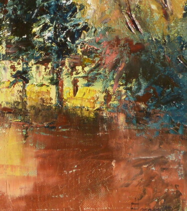 Schilderij getiteld "Les arbres" door Eve Hernandez, Origineel Kunstwerk, Olie