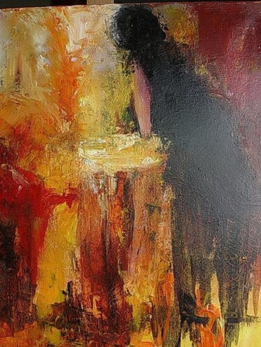 Schilderij getiteld "café noir" door Eve Hernandez, Origineel Kunstwerk, Acryl