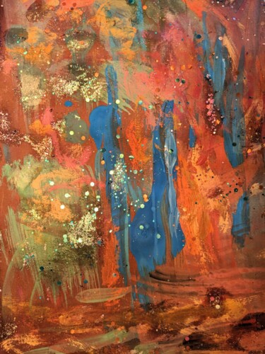 Painting titled "Color Drops 1" by Eve Lambert, Original Artwork, Gouache