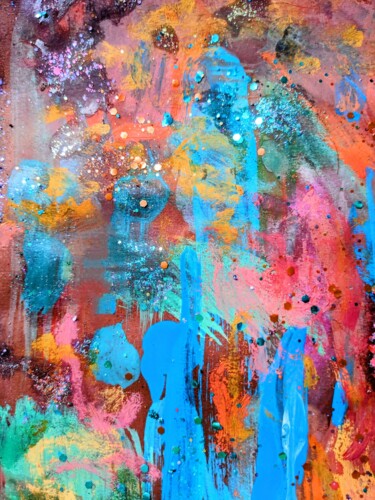 Ζωγραφική με τίτλο "Color Drops 2" από Eve Lambert, Αυθεντικά έργα τέχνης, Γκουάς
