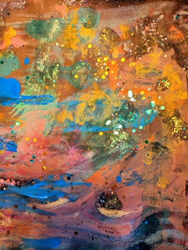 Ζωγραφική με τίτλο "Color Drops 3" από Eve Lambert, Αυθεντικά έργα τέχνης, Γκουάς