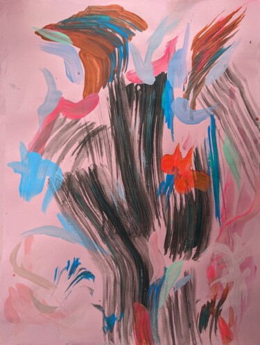 Peinture intitulée "Color swash 1" par Eve Lambert, Œuvre d'art originale, Gouache