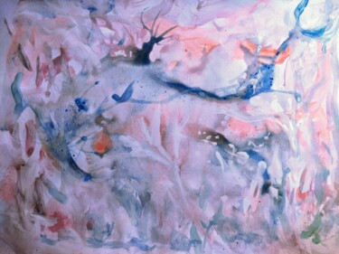 Painting titled "Givre - Frost" by Eve Lambert, Original Artwork, Gouache