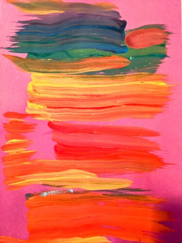 Peinture intitulée "Color Swash 3" par Eve Lambert, Œuvre d'art originale, Gouache