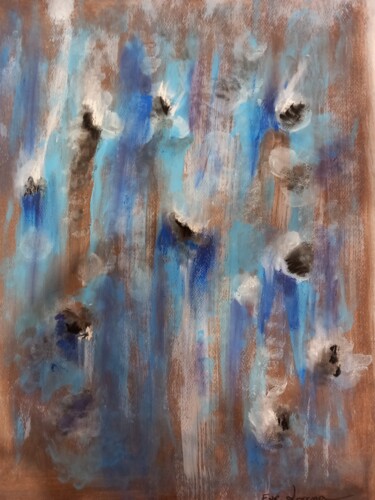 Painting titled "Woody blue" by Eve Lorena, Original Artwork, Acrylic