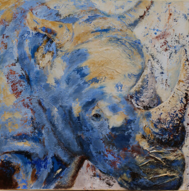 Peinture intitulée "Colère bleue" par Eve Pons, Œuvre d'art originale, Acrylique