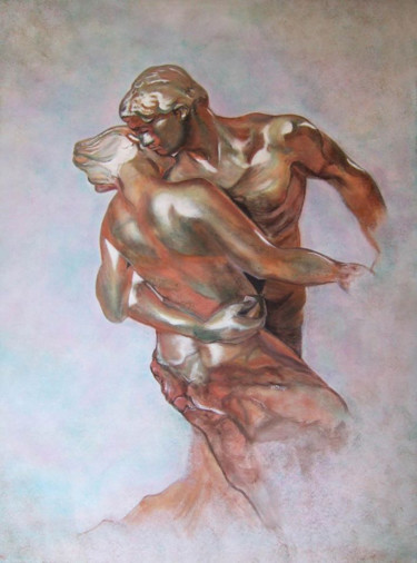 Pittura intitolato ""Intemporelle" Cami…" da Eve Roussel, Opera d'arte originale, Acrilico
