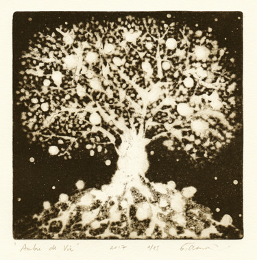 Incisioni, stampe intitolato "Arbre de Vie" da Eve Clair, Opera d'arte originale, Acquaforte