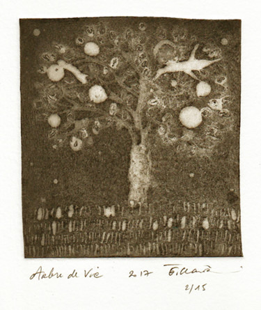 Obrazy i ryciny zatytułowany „Arbre de Vie” autorstwa Eve Clair, Oryginalna praca, Rytownictwo
