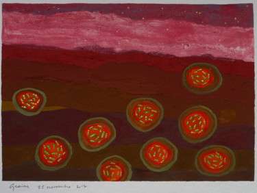 Graines Peinture intitulée "Graines" par Eve Clair, Œuvre d'art originale, Tempera