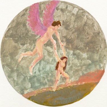 Malarstwo zatytułowany „"Marche sur ton pro…” autorstwa Eve Clair, Oryginalna praca, Tempera