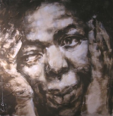 Painting titled "Cesaria Evora" by Eve Clair, Original Artwork