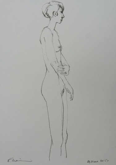 Drawing titled "24 mars 2015 -1-" by Eve Clair, Original Artwork, Graphite