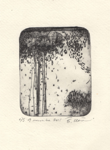 Printmaking titled "9 novembre 2015" by Eve Clair, Original Artwork, Engraving