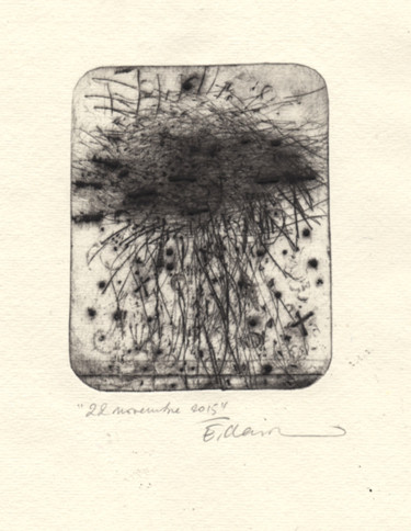 Gravures & estampes intitulée "22 novembre 2015" par Eve Clair, Œuvre d'art originale, Gravure