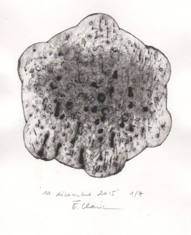 Gravures & estampes intitulée "19 décembre 2015" par Eve Clair, Œuvre d'art originale, Gravure