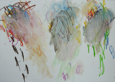 Peinture intitulée ""Les âmes au Ciel"" par Eve Clair, Œuvre d'art originale, Huile
