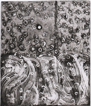 Obrazy i ryciny zatytułowany „La descente des âme…” autorstwa Eve Clair, Oryginalna praca, Akwaforta