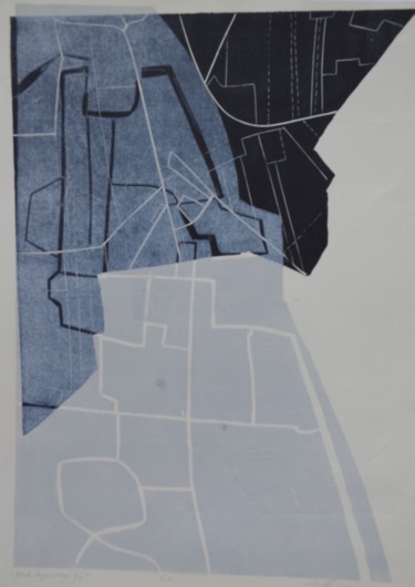 「Arpentage 1」というタイトルの製版 Evelyne Henrardによって, オリジナルのアートワーク, Linocuts