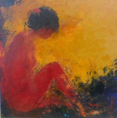 repos Peinture intitulée "repos" par Eve Hernandez, Œuvre d'art originale, Acrylique