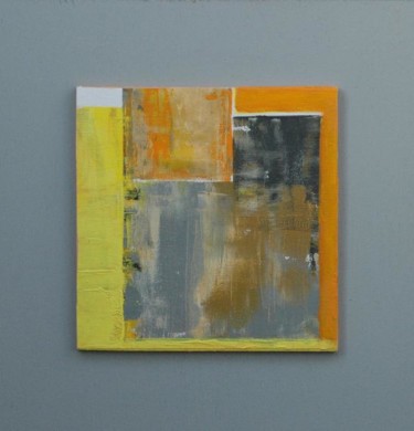 Peinture intitulée "TABLEAU jaune et gr…" par Evelara, Œuvre d'art originale, Huile