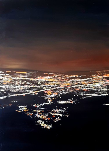 Painting titled "Lights" by Evelina Agata, Original Artwork, Oil