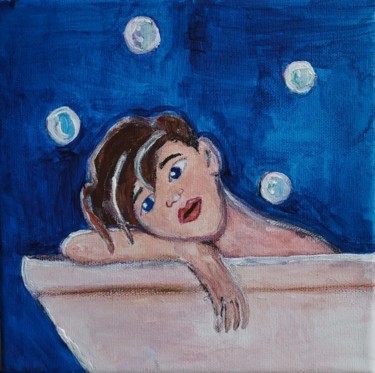 Painting titled "Soap" by Evelina Jasinskaite, Original Artwork, Acrylic