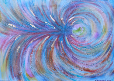 Malerei mit dem Titel "Skorpio im Universum" von Evelyn Cerys, Original-Kunstwerk, Acryl