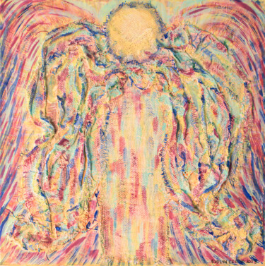 Schilderij getiteld "Engel in Abendstimm…" door Evelyn Cerys, Origineel Kunstwerk, Acryl